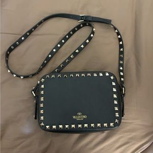 Black Leather Studded Bag